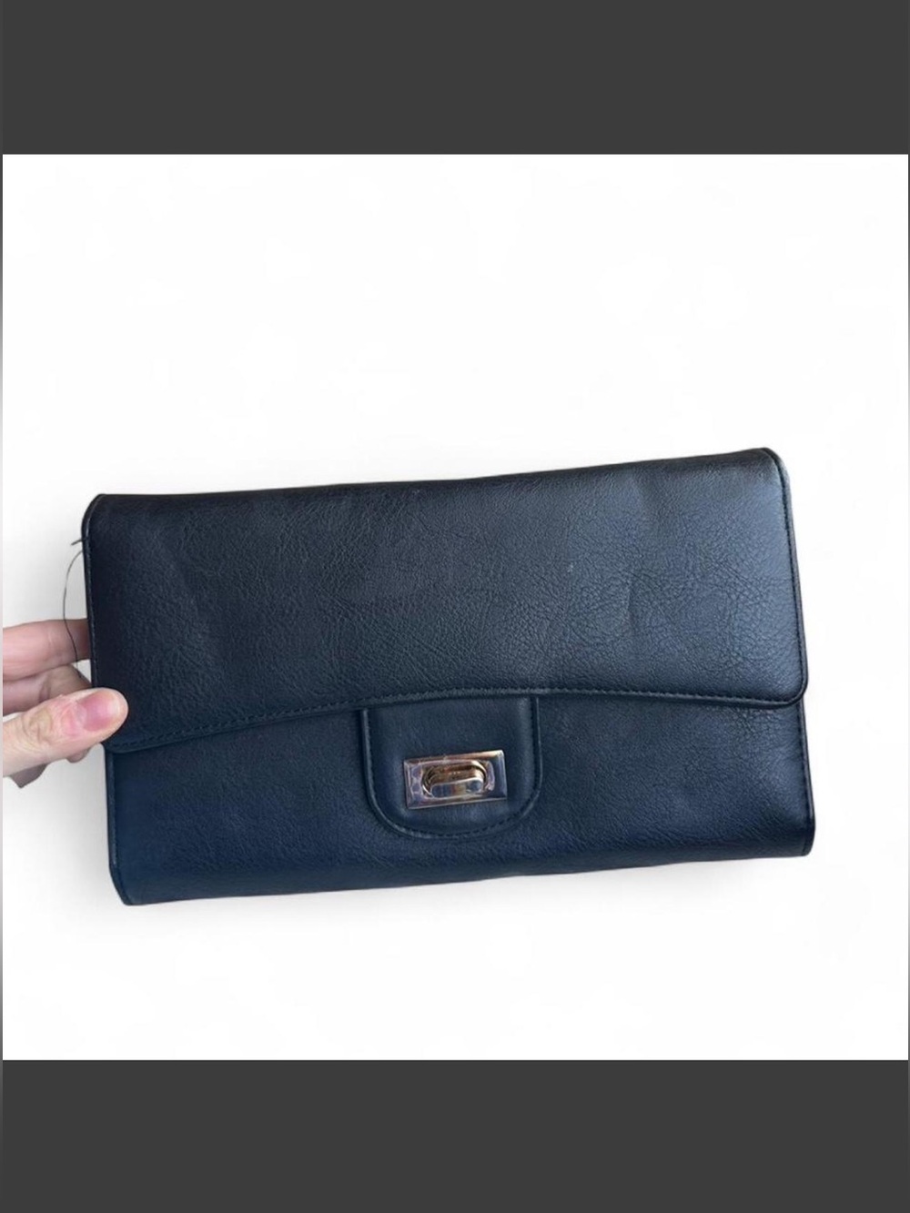 Black Leather Clutch